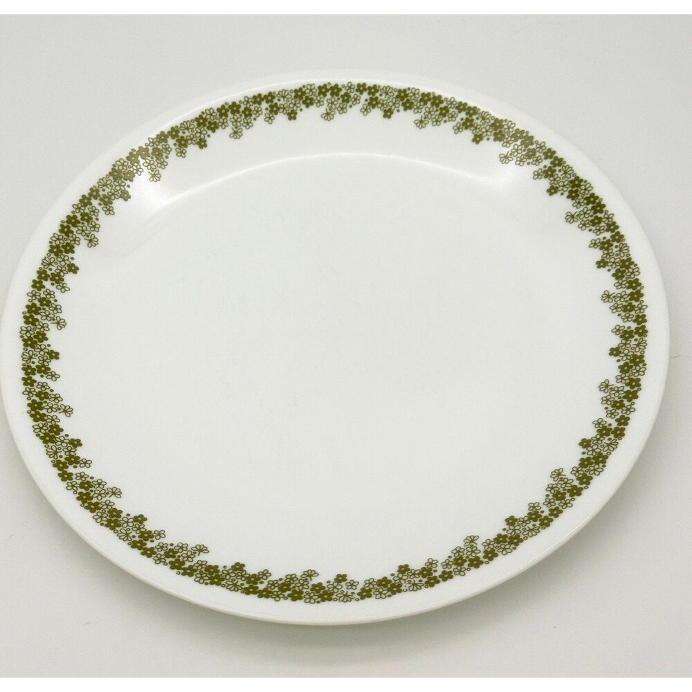 Corelle Crazy Daisy Spring Blossom Green Dinner Plates Set of 4 Vintage 10.25in - Picture 3 of 7